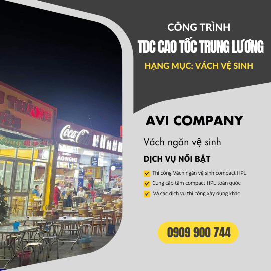 Công trình thi công vách ngăn vệ sinh tại Trạm dừng chân Cao Tốc Trung Lương - Mỹ Thuận