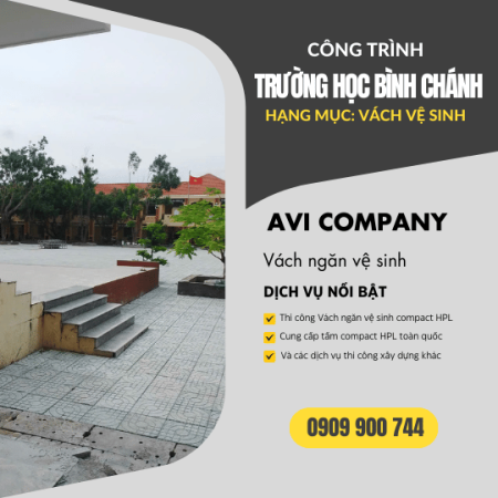 DỰ ÁN THI CÔNG VÁCH VỆ SINH TRƯỜNG HỌC BÌNH CHÁNH